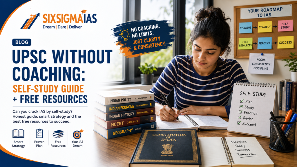 "UPSC without coaching self study free resources 2026"